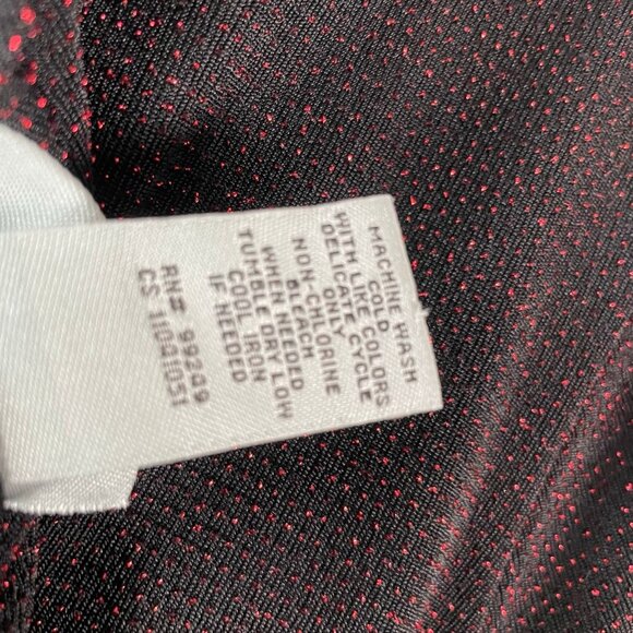 Catherines Top 3XP Black Red Tinsel Holiday Formal Party Shimmer Sparkle Date - Picture 15 of 16